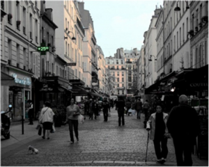 Photo: pedestrians in the street in Paris