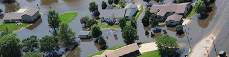 June 5th, 2008. An aerial view of a flooded neighborhood.