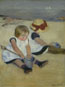 Children Playing on the Beach Print 