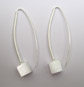Silver Wire Cube Earrings 