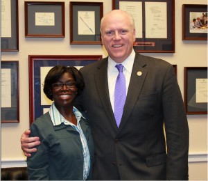 Representative Joseph Crowley with Library of Congress Teacher in Residence Earnestine Sweeting