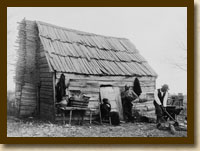 African American Family Outside Their Cabin in Virginia