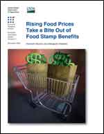 Cover image for ERS report "Rising Food Prices Take a Bite Out of Food Stamp Benefits " (EIB-41) 