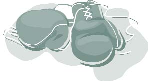 Clip art of a pair of boxing gloves.