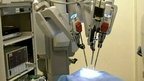 A microsurgical robot in a Sao Paolo hospital
