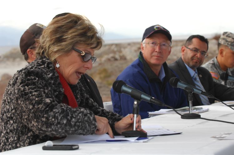 Senator Boxer discusses the urgent need to restore the Salton Sea. Photo courtesy of the Bureau of Reclamation.