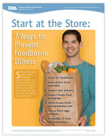 PDF Cover image - Start at the Store: 7 Ways to Prevent Foodborne Illness - Consumer Update. Click on the image to view the PDF