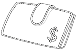 image of wallet with dollar sign representing income