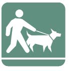 Clip art of a person walking a dog