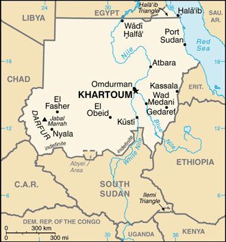 Date: 08/23/2011 Description: Updated map of Sudan from the World Factbook (cia.gov) - State Dept Image
