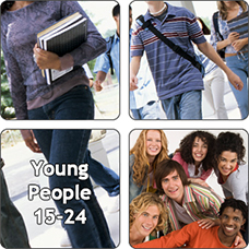 Collage of young people. Anyone who is sexually active can get STDs.