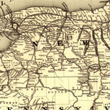 Map showing the line of the Connecticut & Western Railroad and its connections.