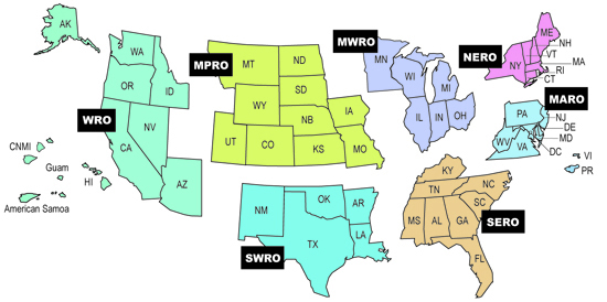 FNS Regional Office Map