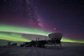 aurora over the south pole telescope