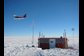 plane flies over one of five Antarctic automatic geophysical observatories