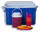 coolers and picnic equipment