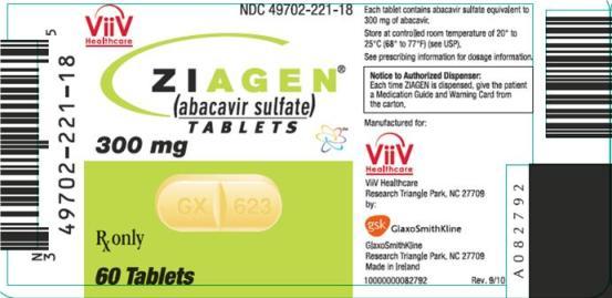 Ziagen Tablets 300mg Label