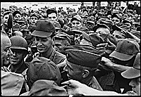 Thumbnail for: President Lyndon B. Johnson greets American troops in Vietnam, 1966., 1961 - 1974