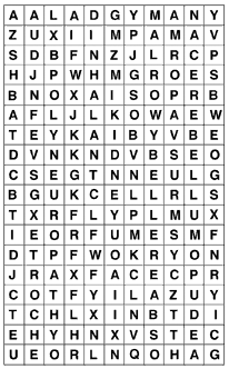 Blank wordsearch