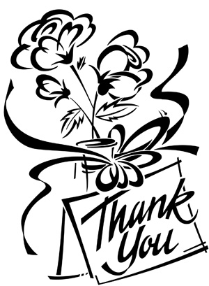 Image of a Thank You card with flowers.