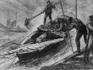 Image raking for oysters off Tally's Point Reef, Chesapeake Bay, wood engraving