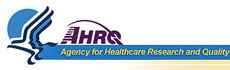 HHS logo - stylised bird with negative space of human faces, AHRQ title