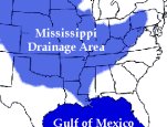Provide students with a map of the United States showing the Mississippi Drainage Area.