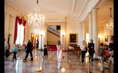 Members of the public make their way through the Grand Foyer of the White House, March 31, 2009. (Official White House Photo by Samantha Appleton)