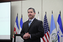Acting Customs and Border Protection Commissioner David Aguilar speaks at the Central American Border Management Seminar.  