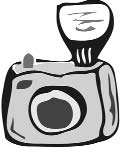 Clip art of a camera.