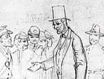 Charles Wellington Reed's pencil sketch of Abraham Lincoln at City Point, Virginia, 1865.