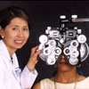 A phoropter is a machine used to detect refractive errors.