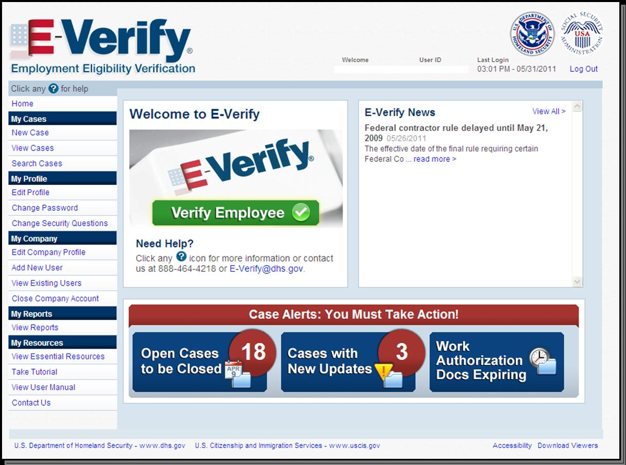 E-Verify Enhancement Homepage