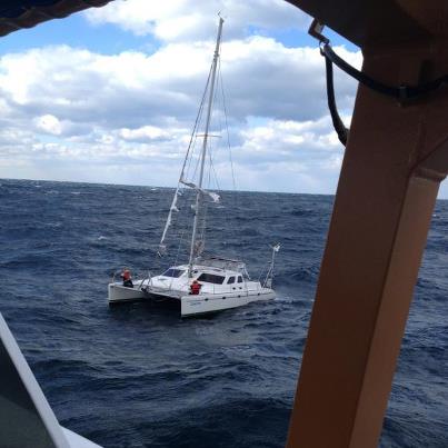Photo: The Coast Guard Cutter Block Island towed a disabled 43-foot sailboat approximately 100 miles lasting 24 hours from 17 miles off Oregon Inlet, N.C. to the Chesapeake Bay Bridge Tunnel near Virginia Beach.

http://www.uscgnews.com/go/doc/4007/1706027/Coast-Guard-rescues-2-from-disabled-sailboat-17-miles-off-Oregon-Inlet-NC