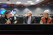 HHS Assistant Secretary for Preparedness and Response Nicole Lurie, Deputy Secretary Bill Corr, and Secretary Kathleen Sebelius discuss the aftermath of Hurricane Sandy in the Secretary’s Operations Center (SOC).