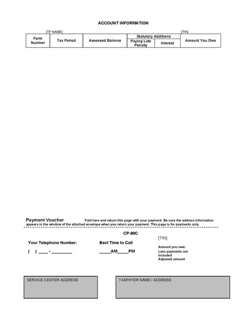 Image of page 4 of a printed IRS CP90C Notice