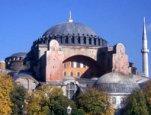 An image of the Hagia Sophia, the cathedral of the Byzantine Empire in Constantinople, (present day Istanbul).