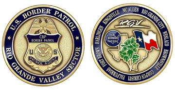 Front and back side image of Rio Grande Valley Sector’s Challenge Coin