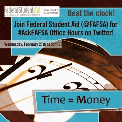 Photo: Just announced! #AskFAFSA Office Hours are back! Join us on Twitter this Wednesday, February 27, at 5pm ET. We'll have experts on hand to answer your questions and help you meet those FAFSA deadlines!