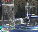 A snapshot showing the new, efficient oxygen catalyst in action in Dan Nocera's laboratory at MIT.