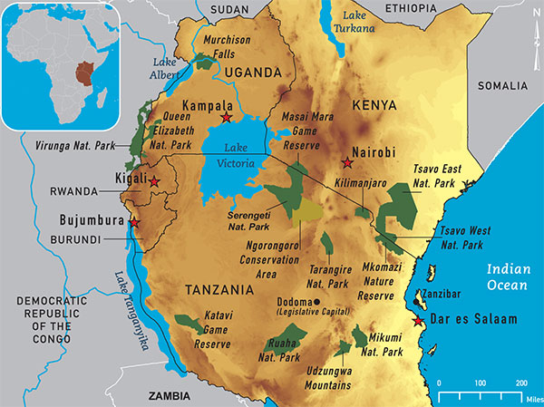 Map 4-12. East Africa destination map
