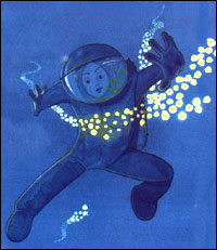 cartoon of diver