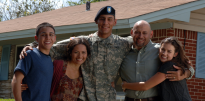 Soldier with his extended family