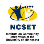 NCSET (The National Center on Secondary Education and Transition) at the Institute on Community Integration at the University of Minnesota logo