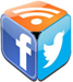 twitter, facebook and rss feed logos