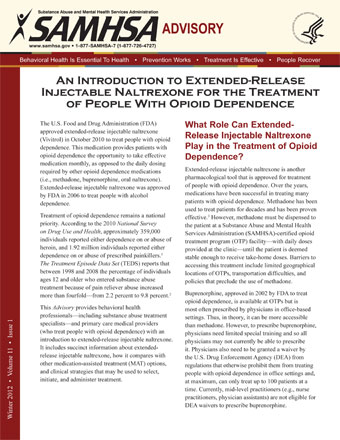 An Introduction to Extended-Release Injectable Naltrexone for the Treatment of People with Opioid Dependence