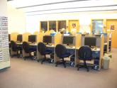 Image: A row of computers at the Baldwinsville computer center