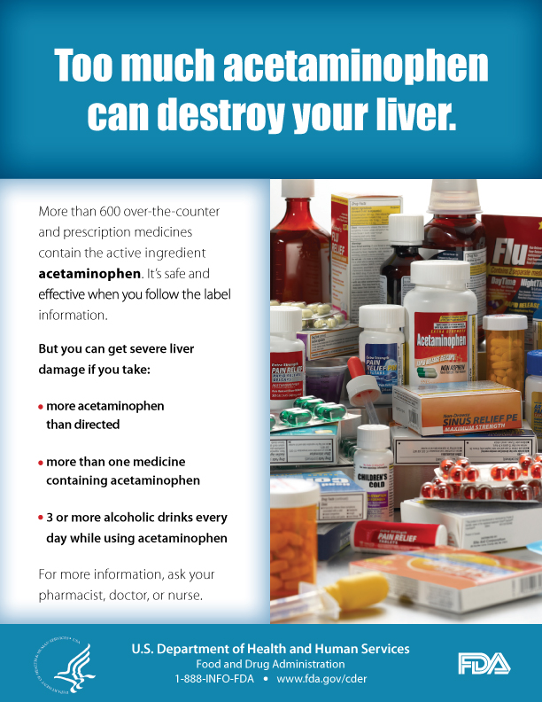 Too much acetaminophen can destroy your liver