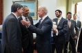 President Obama and Vice President Biden Talk with Treasury Secretary Lew