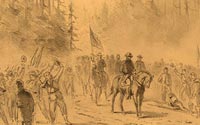 General Grant and staff on the road from the Wilderness to Spotsylvania Courthouse, Virginia 